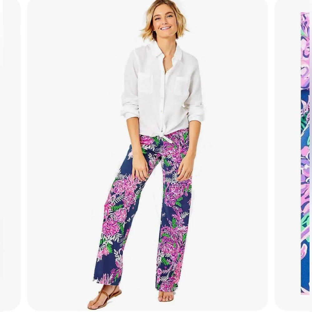 LILLY PULITZER RUFFLE YOUR FEATHERS PANTS NWT M